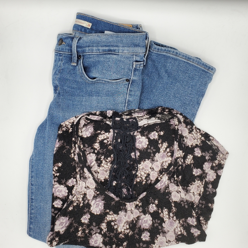 Blk/Purple Crochet Floral Tank (S/M)